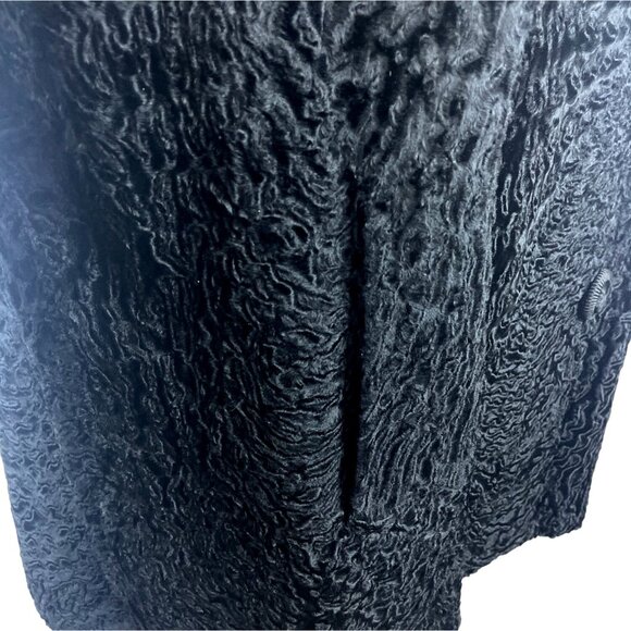 Vintage Marshall Field & Company Womens Black Teddy Coat - Picture 6 of 9